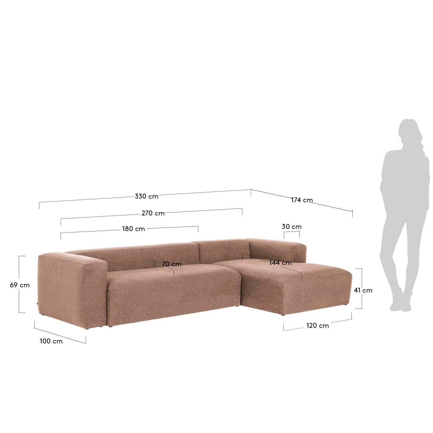 Fabric Sofa W/ Chaise Longue