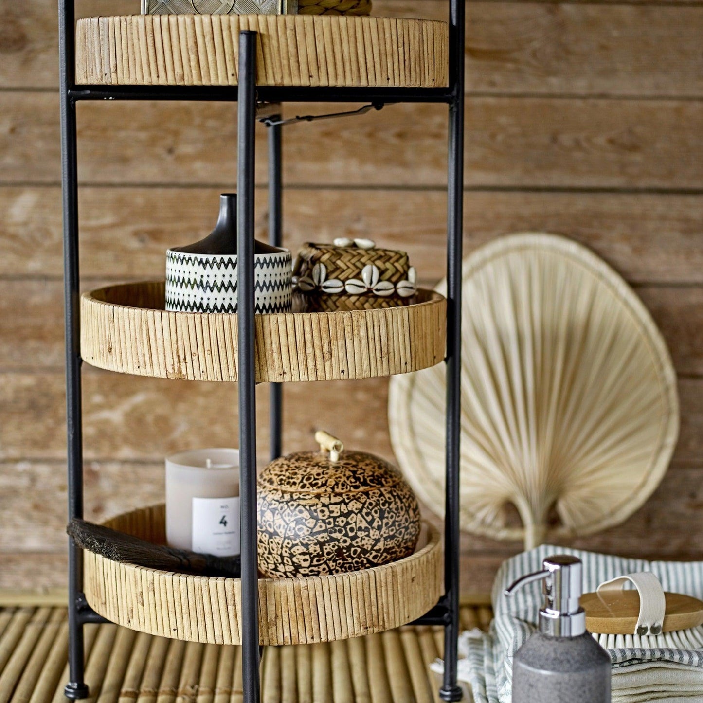 Foldable Nature Rattan Side Table