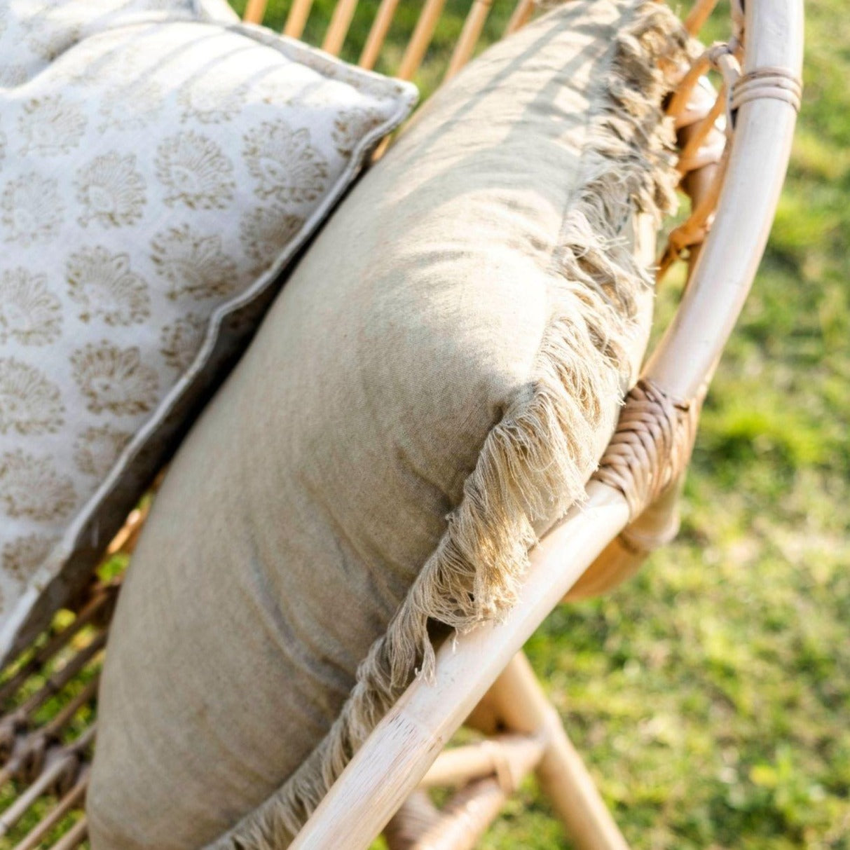 Fringe Cotton Pillow W/ Filler