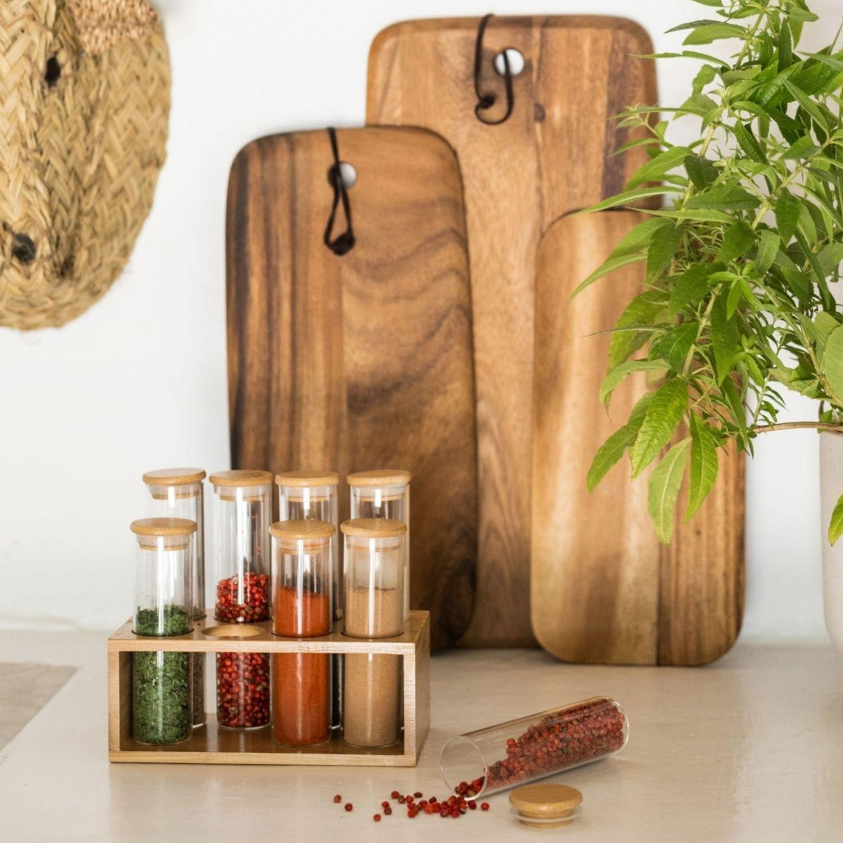 Glass Bottle Spice Set (x8)