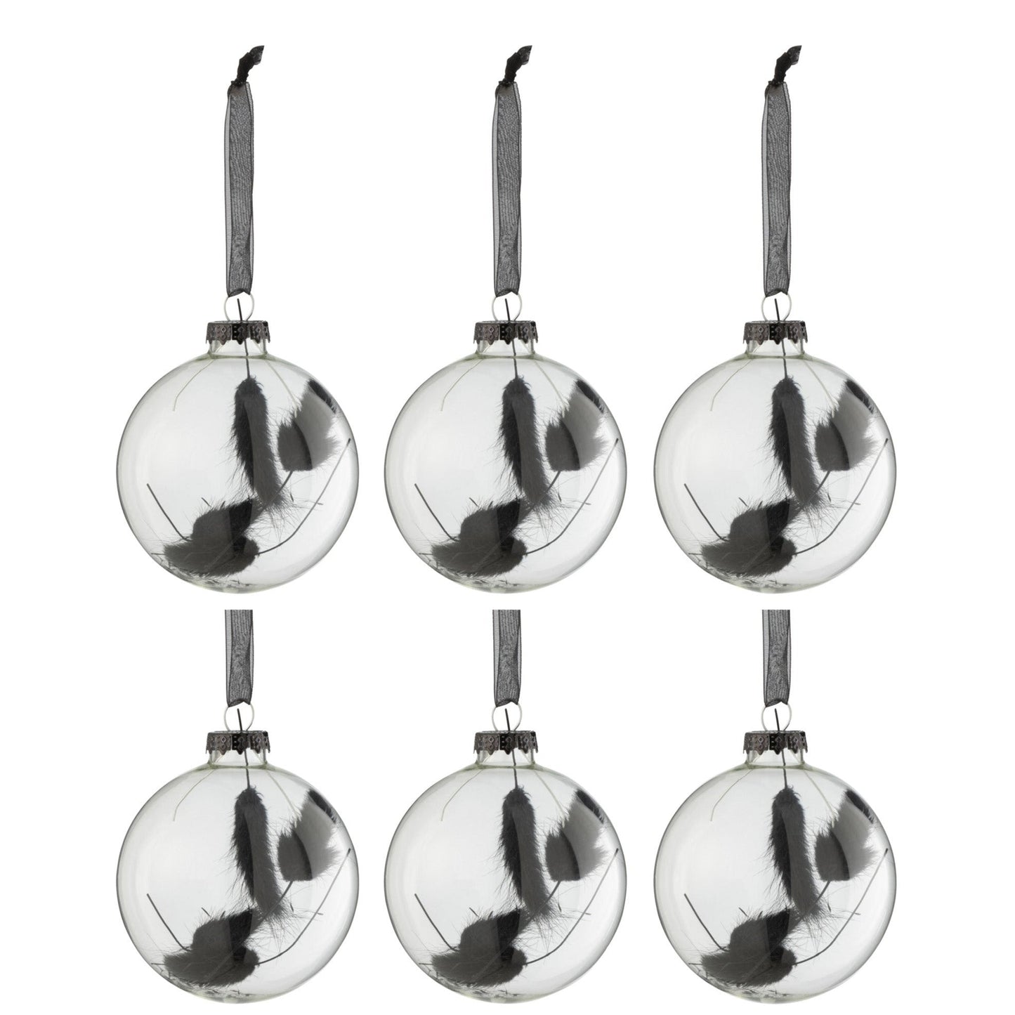 Glass Christmas Baubles Set (x6)