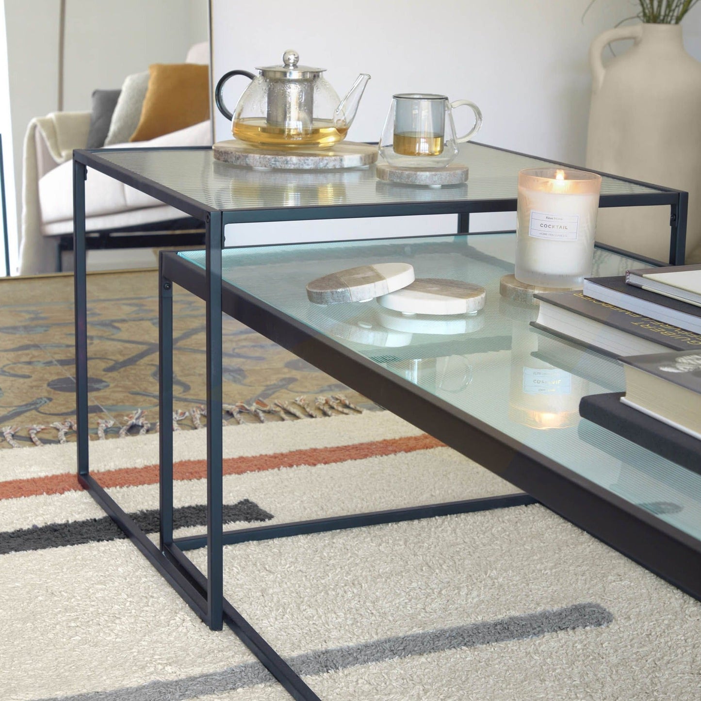 Glass Coffee Table Set (x2)