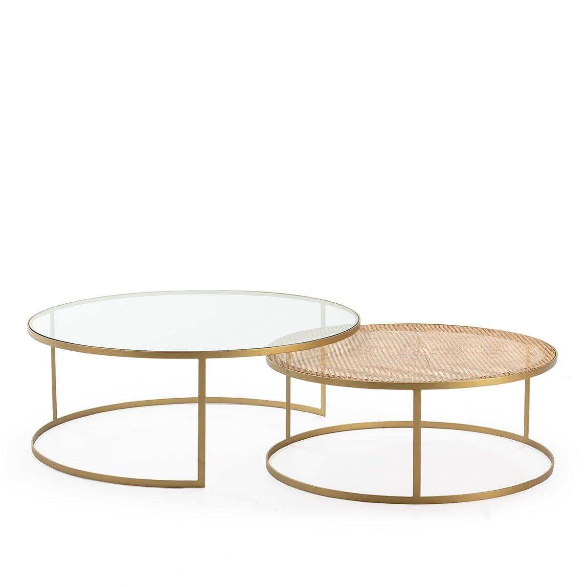 Gold Metal Coffee Table Set (x2)