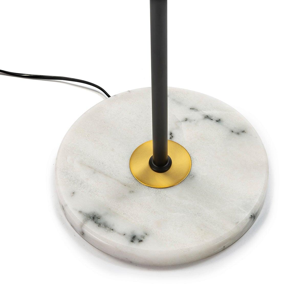 Gold Metal Floor Lamp W/Marble
