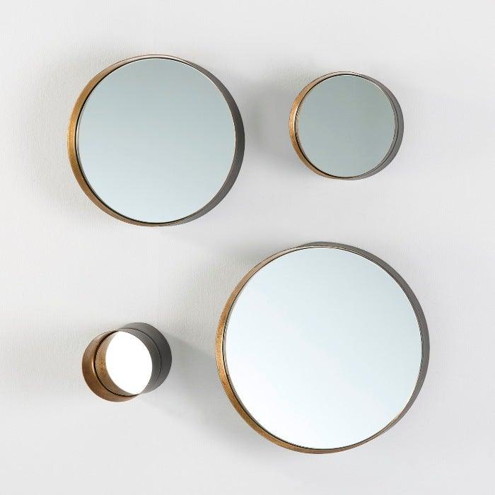 Gold Metal Mirror Set (x4)