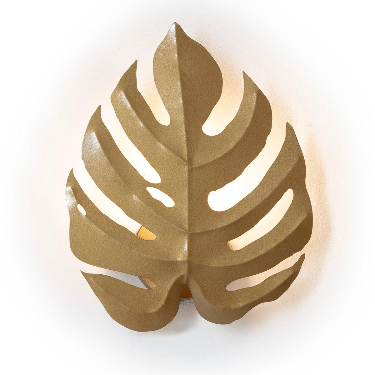 Gold Metal Palm Leaf Wall Lamp