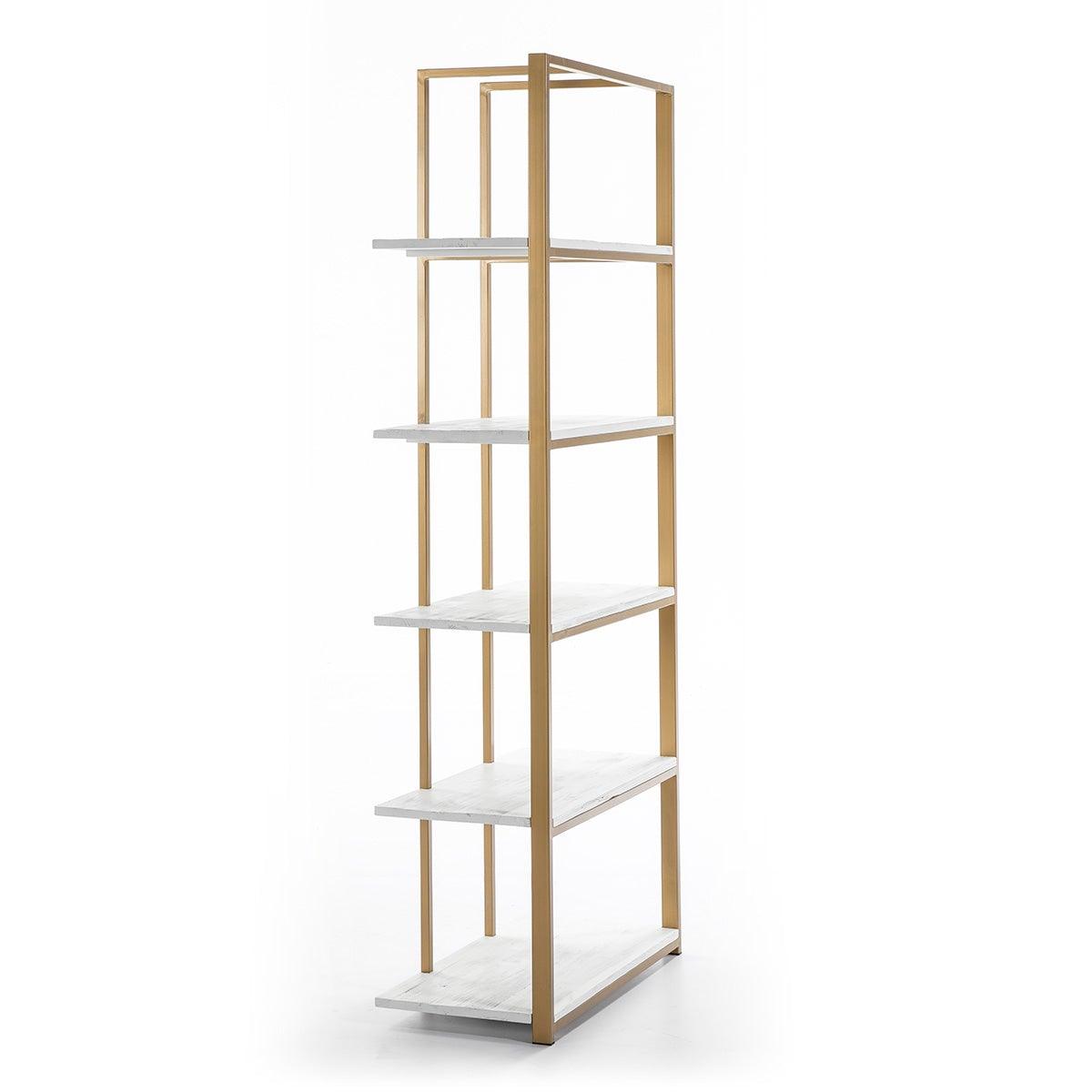 Gold Metal Shelf W/White Shelves