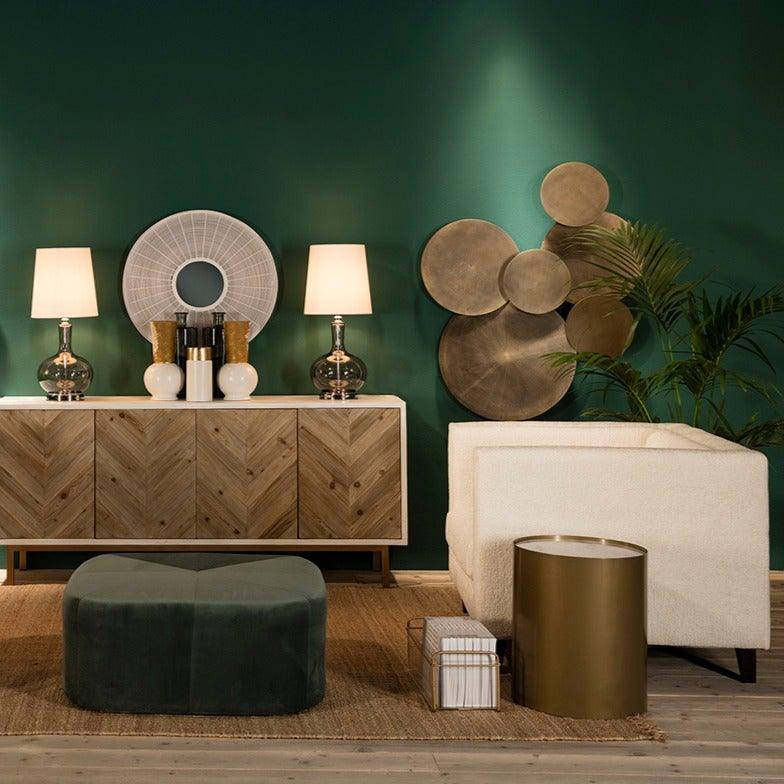 Gold Metal Side Table W/Marble