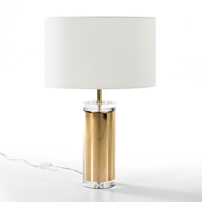 Gold Metal Table Lamp W/Acrylic