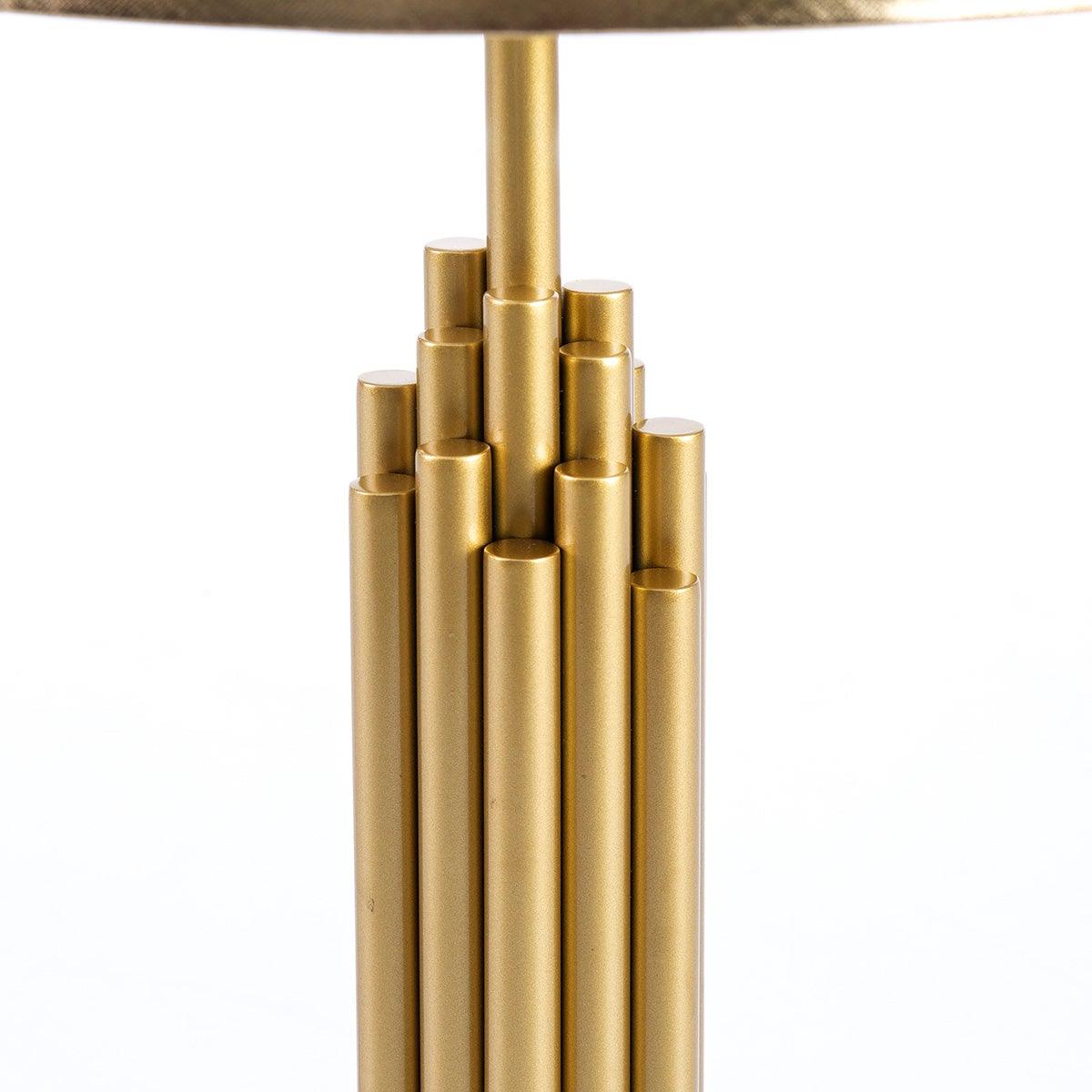 Gold Metal Table Lamp W/Lampshade