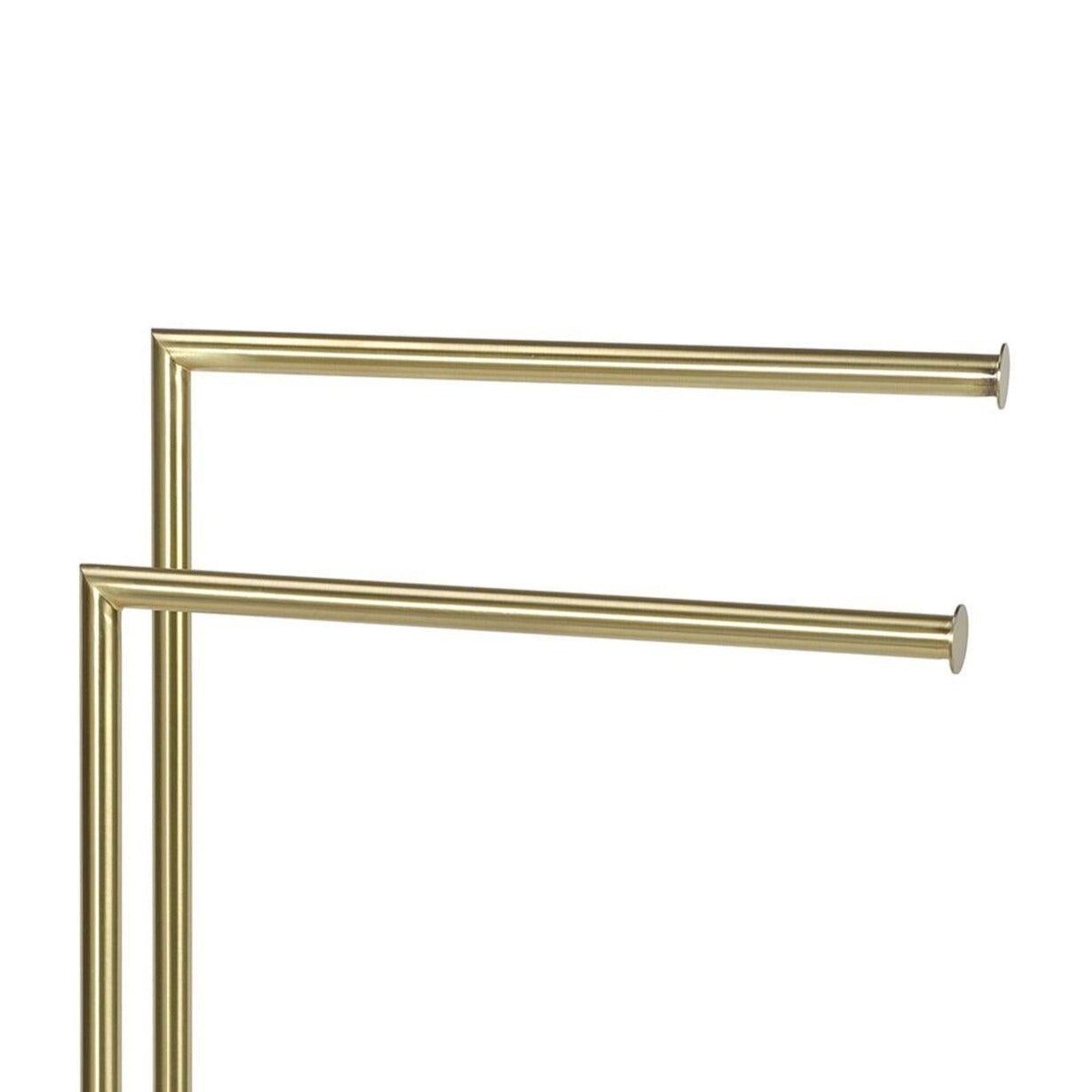 Gold Metal Towel Rack W/Marble