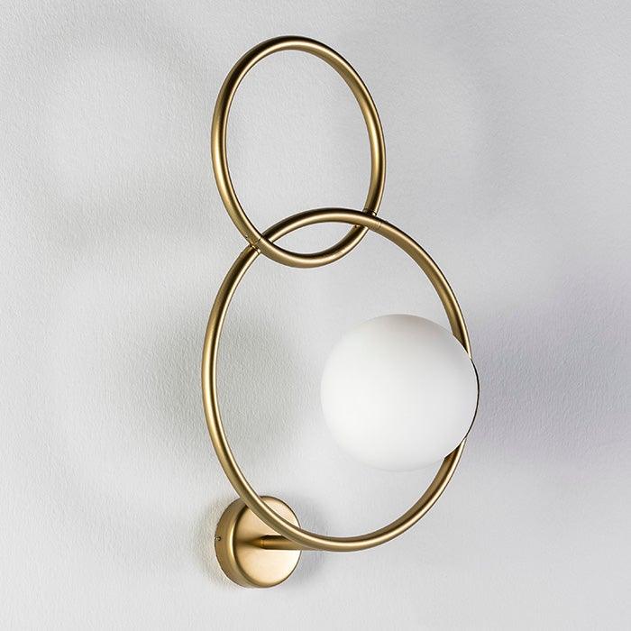 Gold Metal Wall Lamp W/Glass
