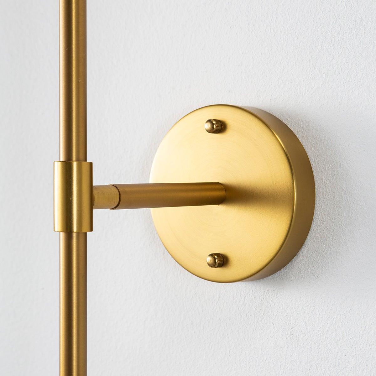 Gold Metal Wall Lamp W/Glass