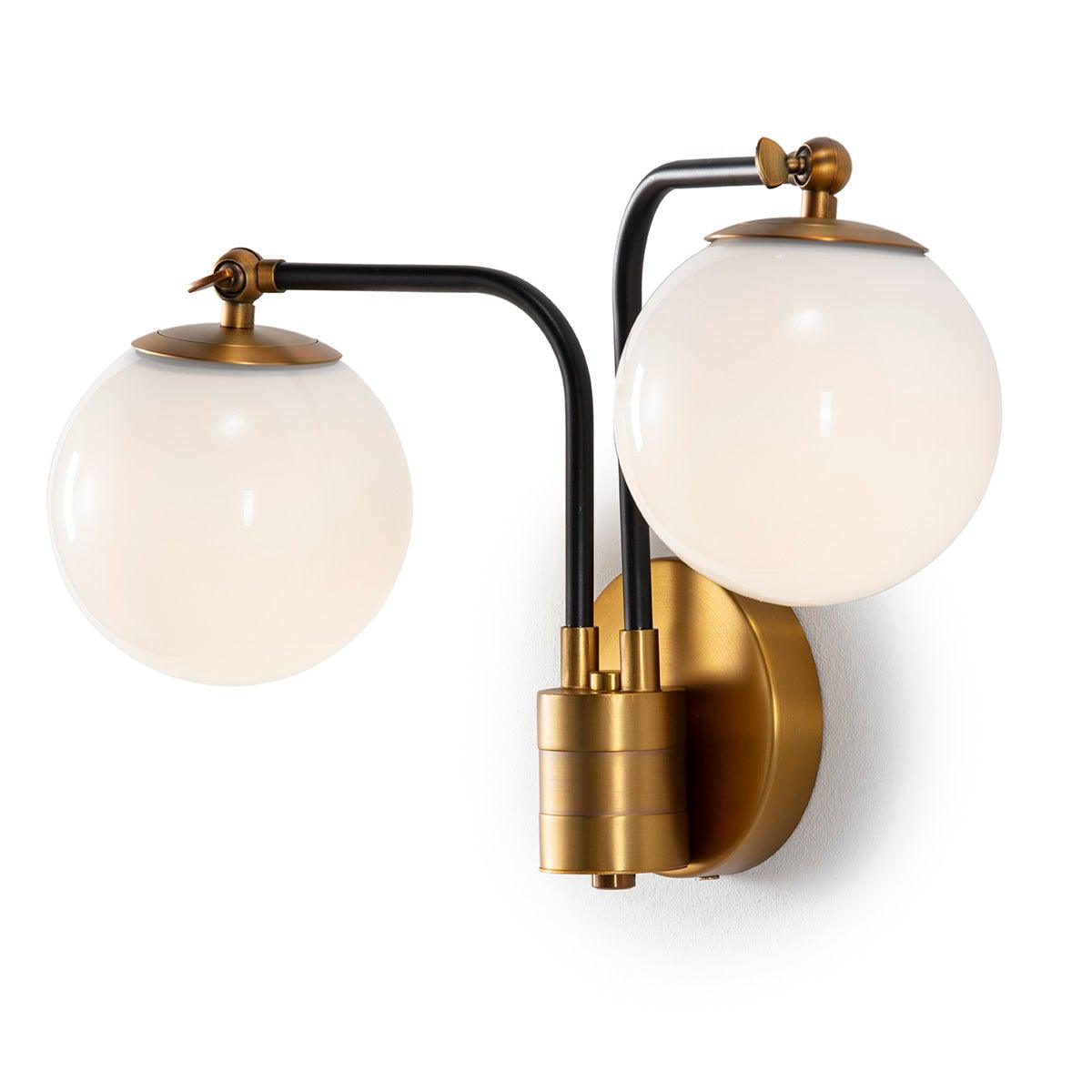 Gold Metal Wall Lamp W/Two Arms