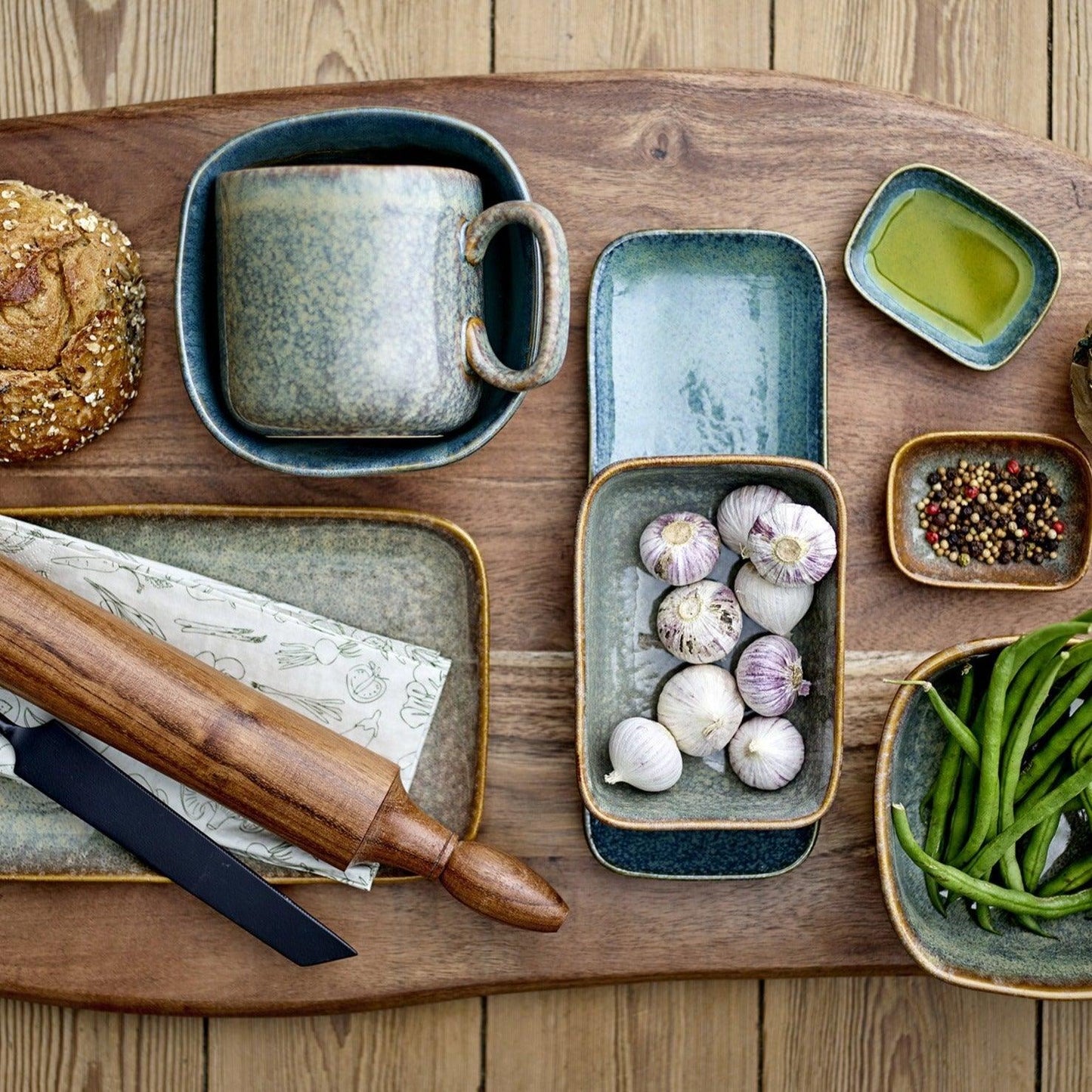 Green Ceramic Bowl Set (x2)