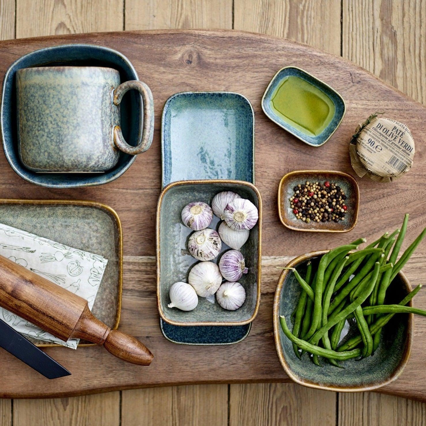 Green Ceramic Bowl Set (x2)