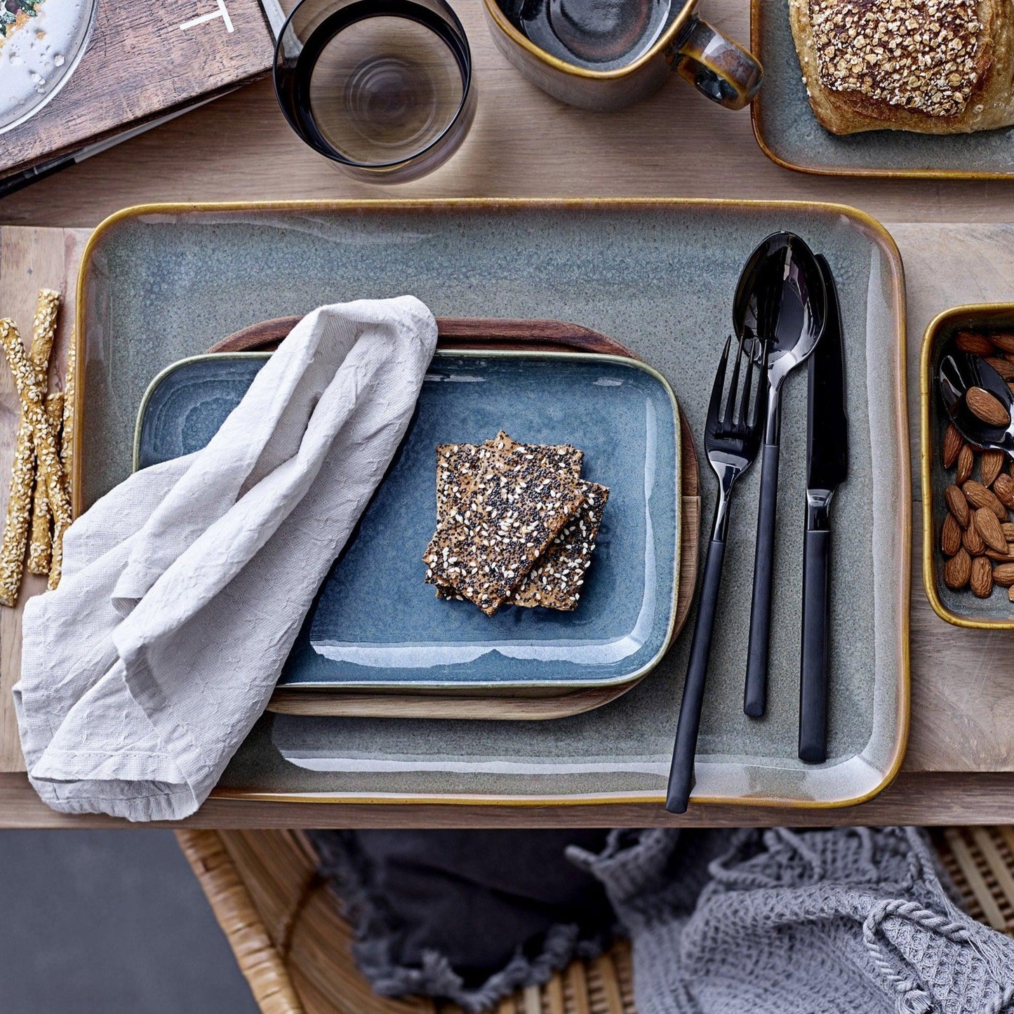 Green Ceramic Plate Set (x2)