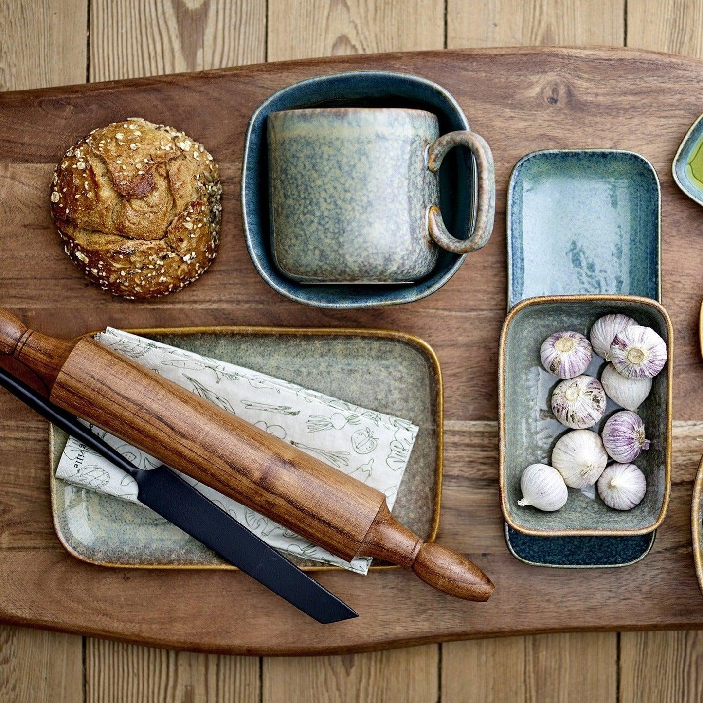 Green Ceramic Serving Plate