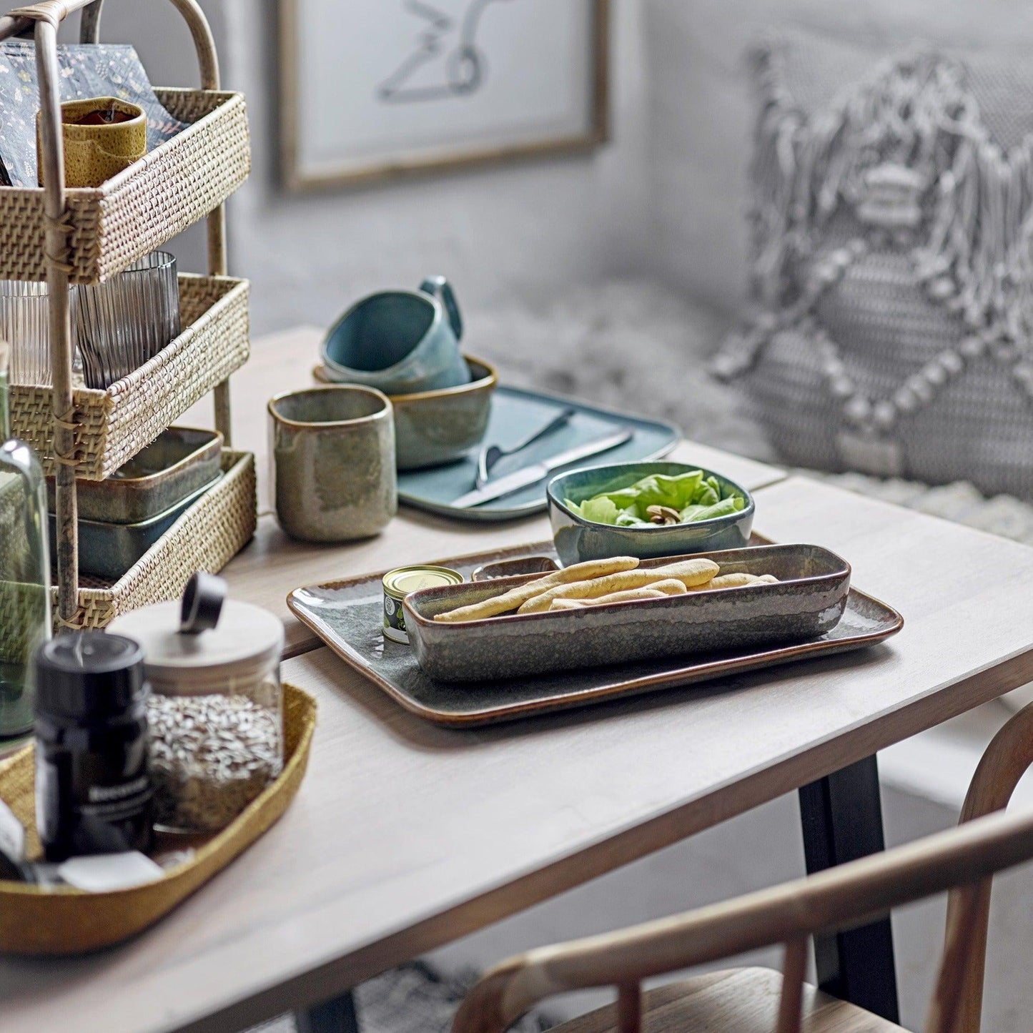 Green Ceramic Serving Plate