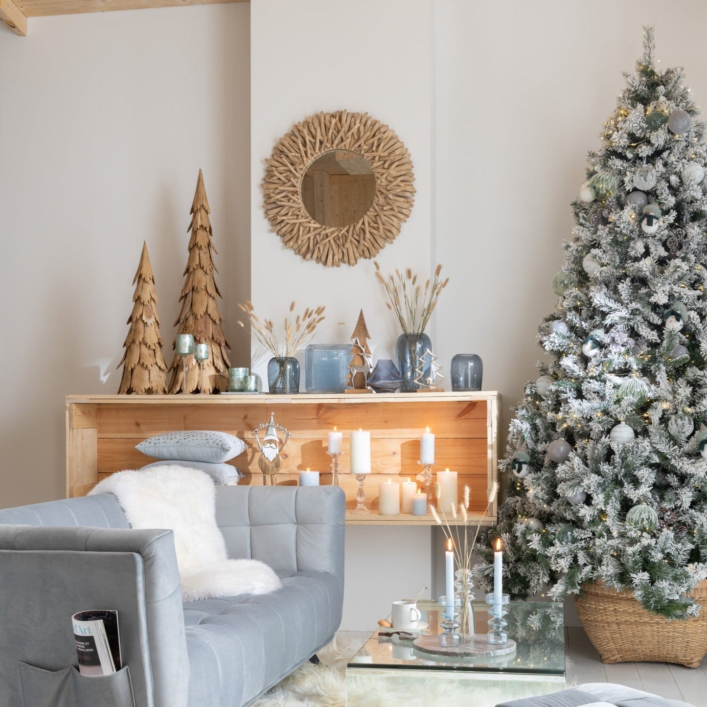 Green PVC Christmas Tree W/ Snow