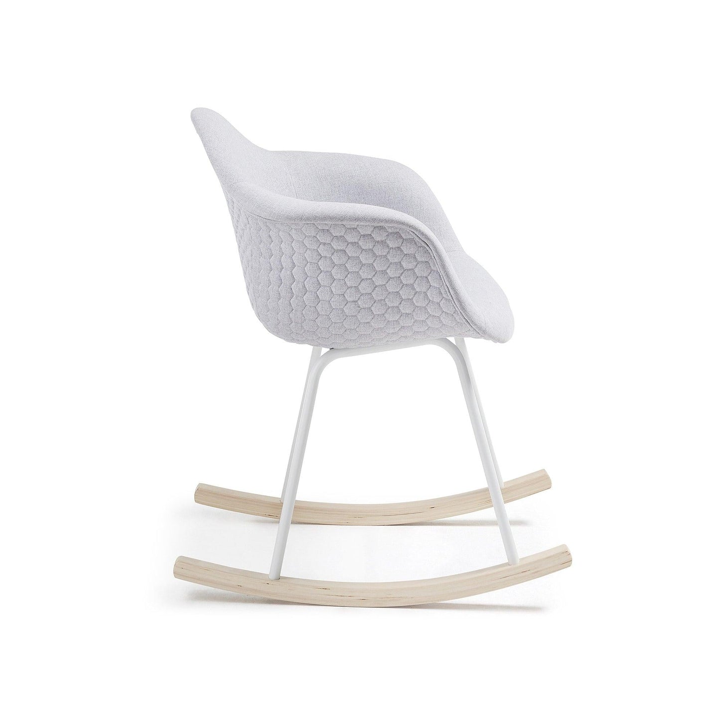 Grey Fabric Rocking Armchair