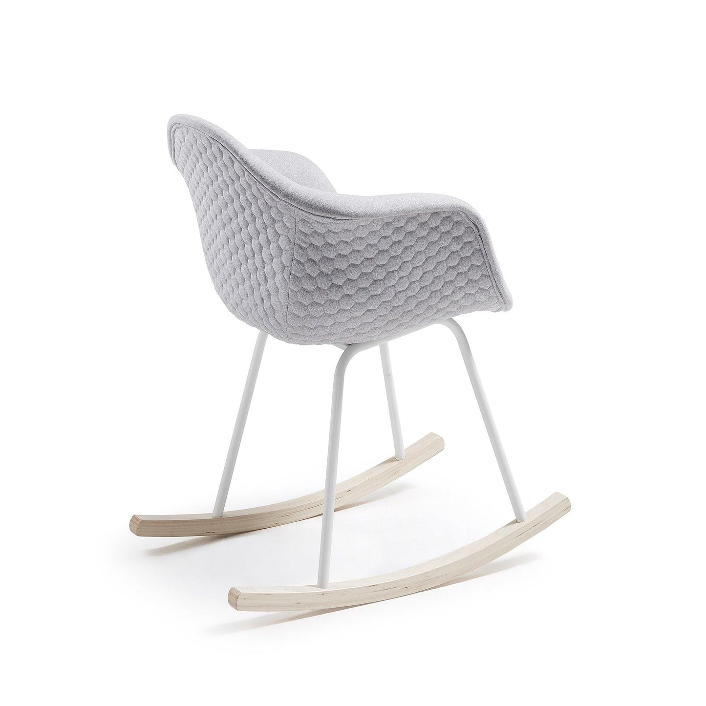 Grey Fabric Rocking Armchair