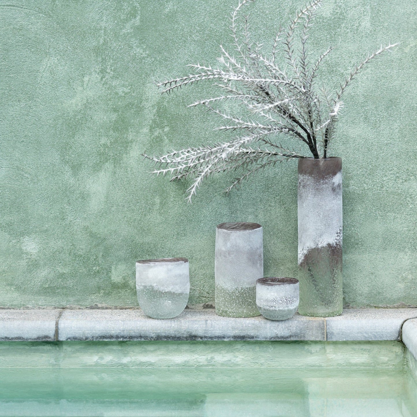 Grey Glass Tealight Holder