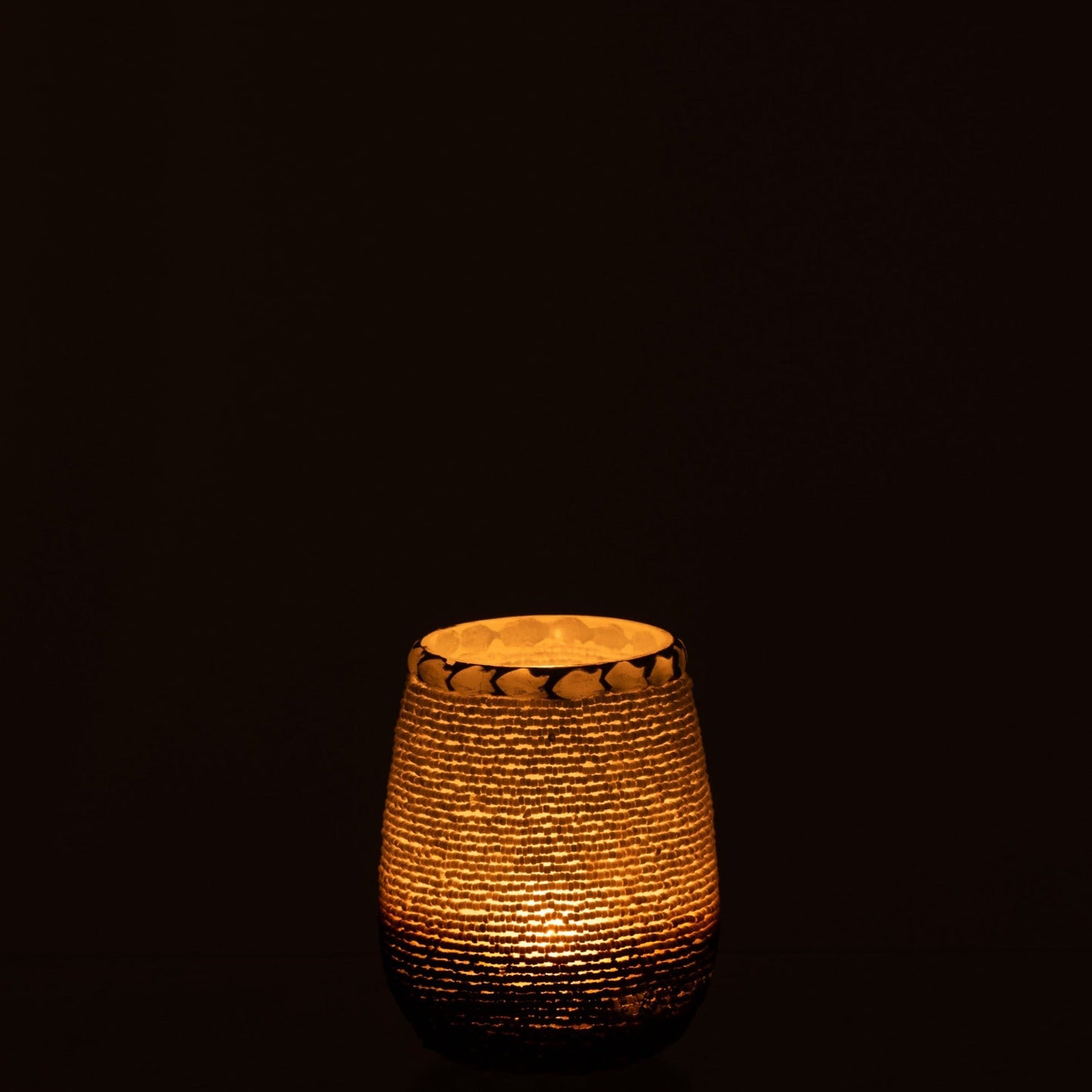 Grey Glass Tealight Holder