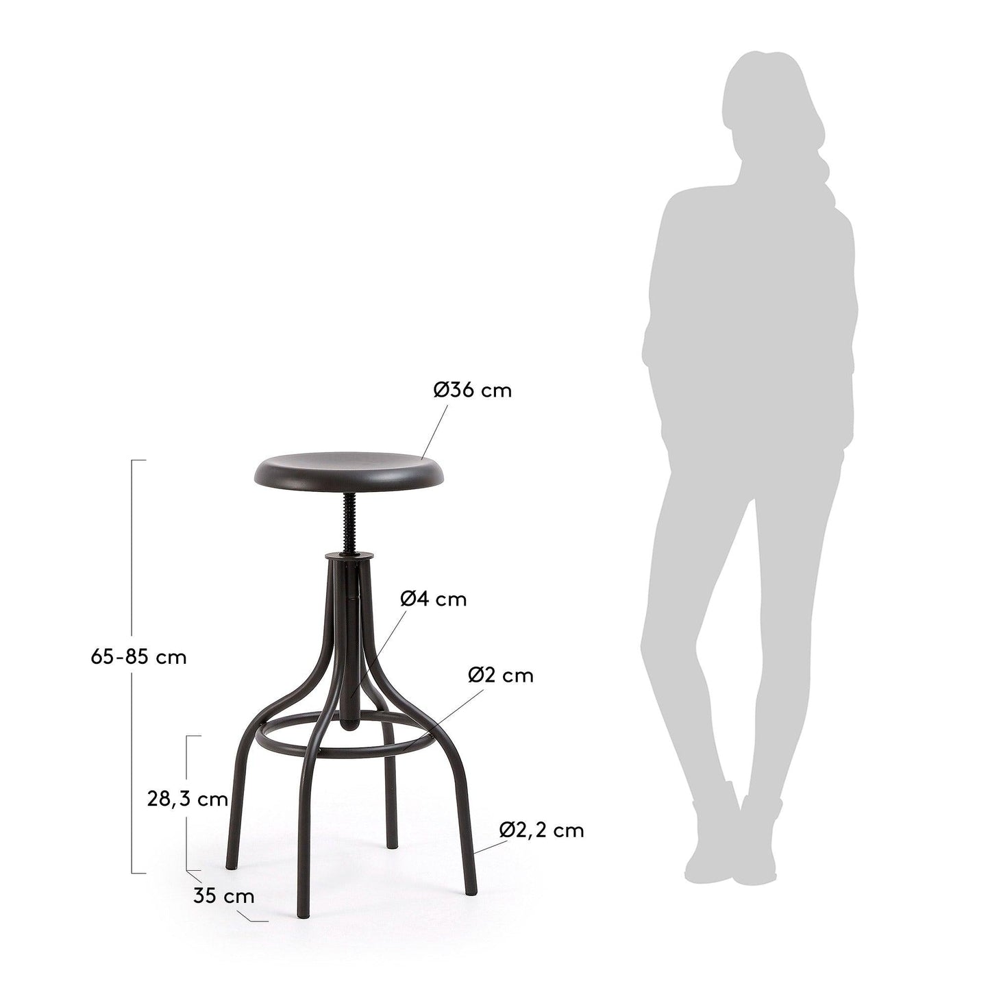 Grey Iron Barstool