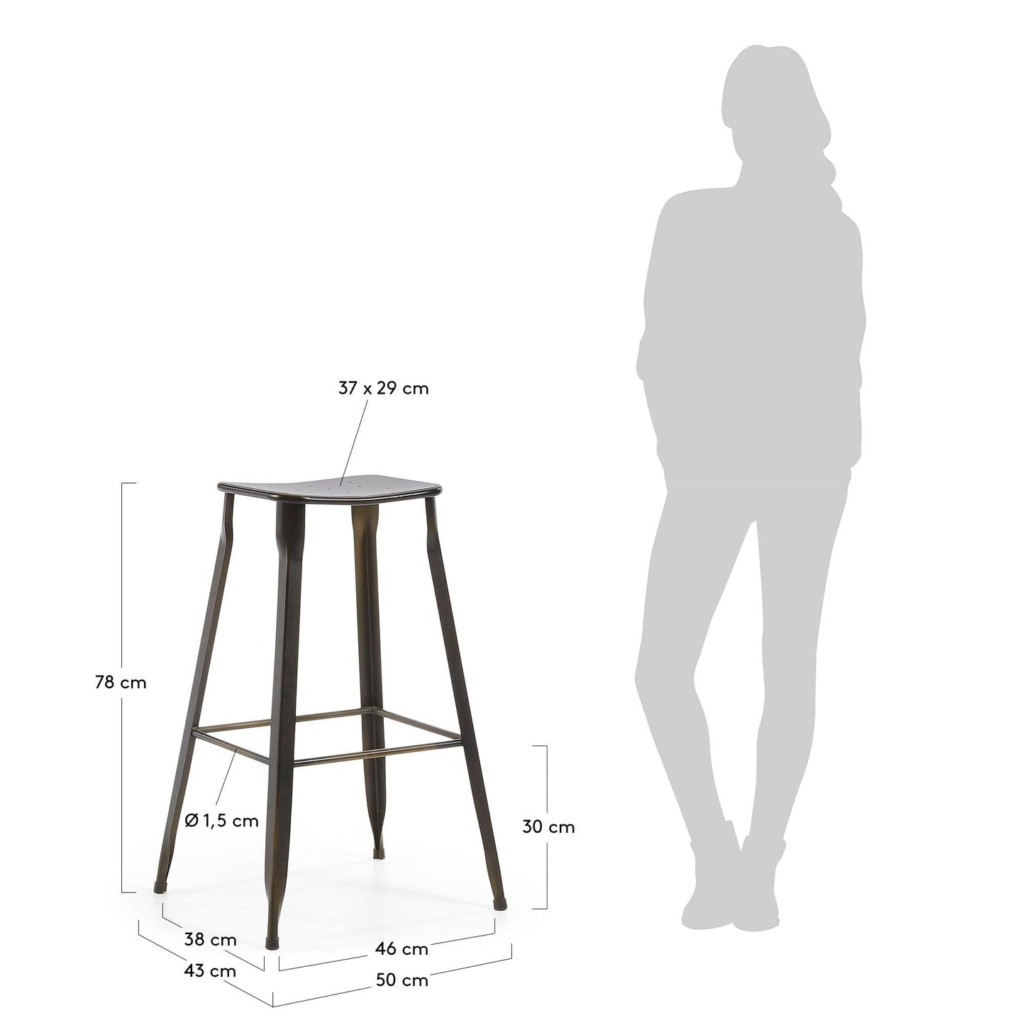 Grey Iron Barstool
