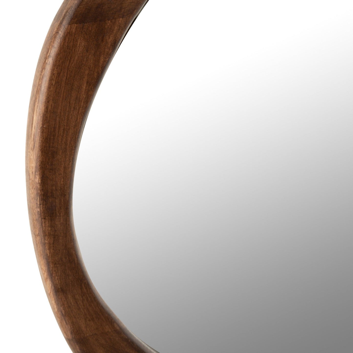 Irregular Brown Wood Mirror