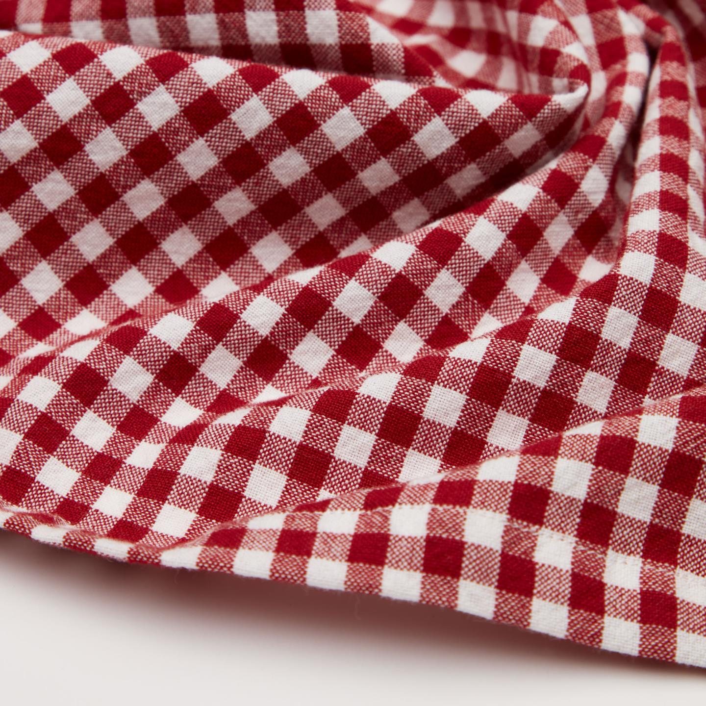 Red Cotton Linen Tablecloth