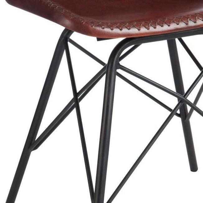 Leather Chair W/Metal Legs