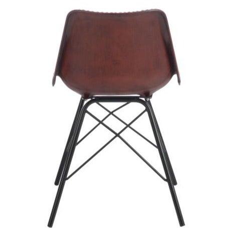 Leather Chair W/Metal Legs