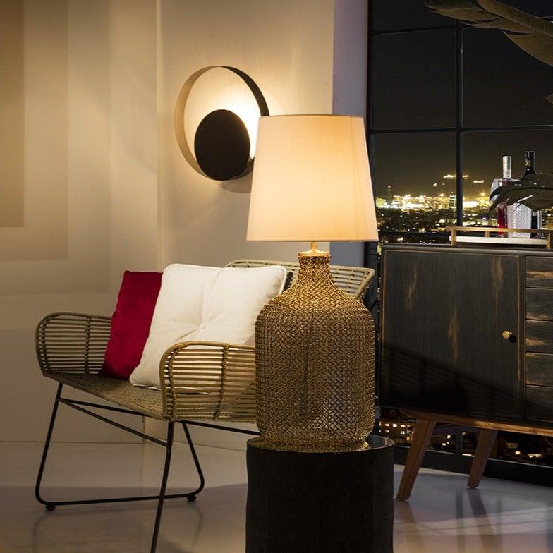 Metal Table Lamp W/Glass