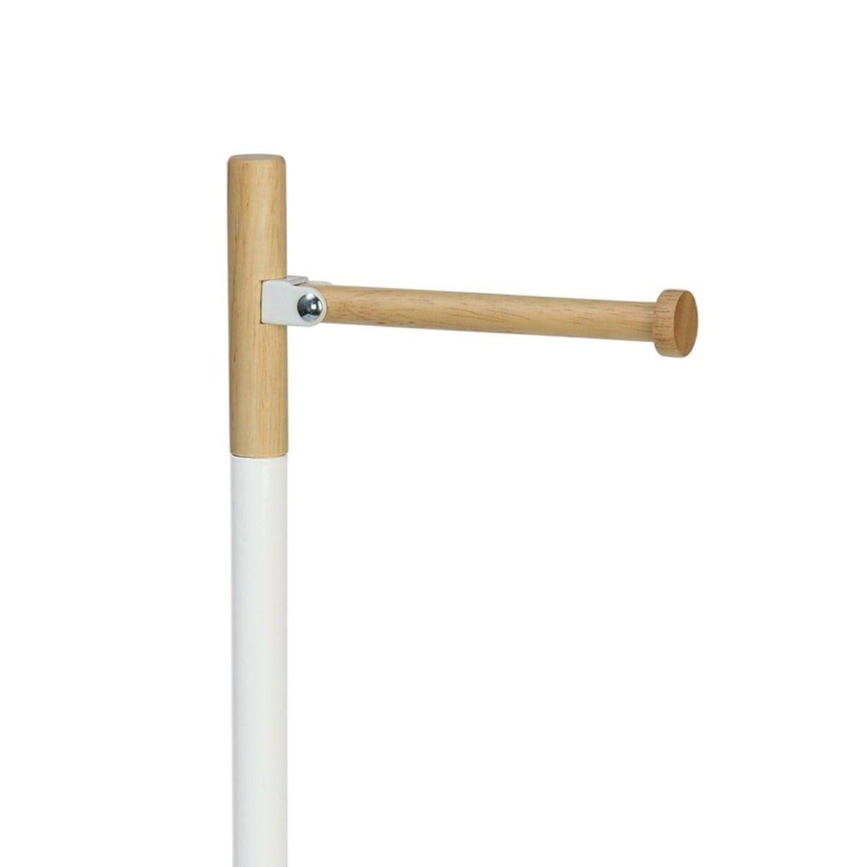 Metal Toilet Paper Holder W/Wood