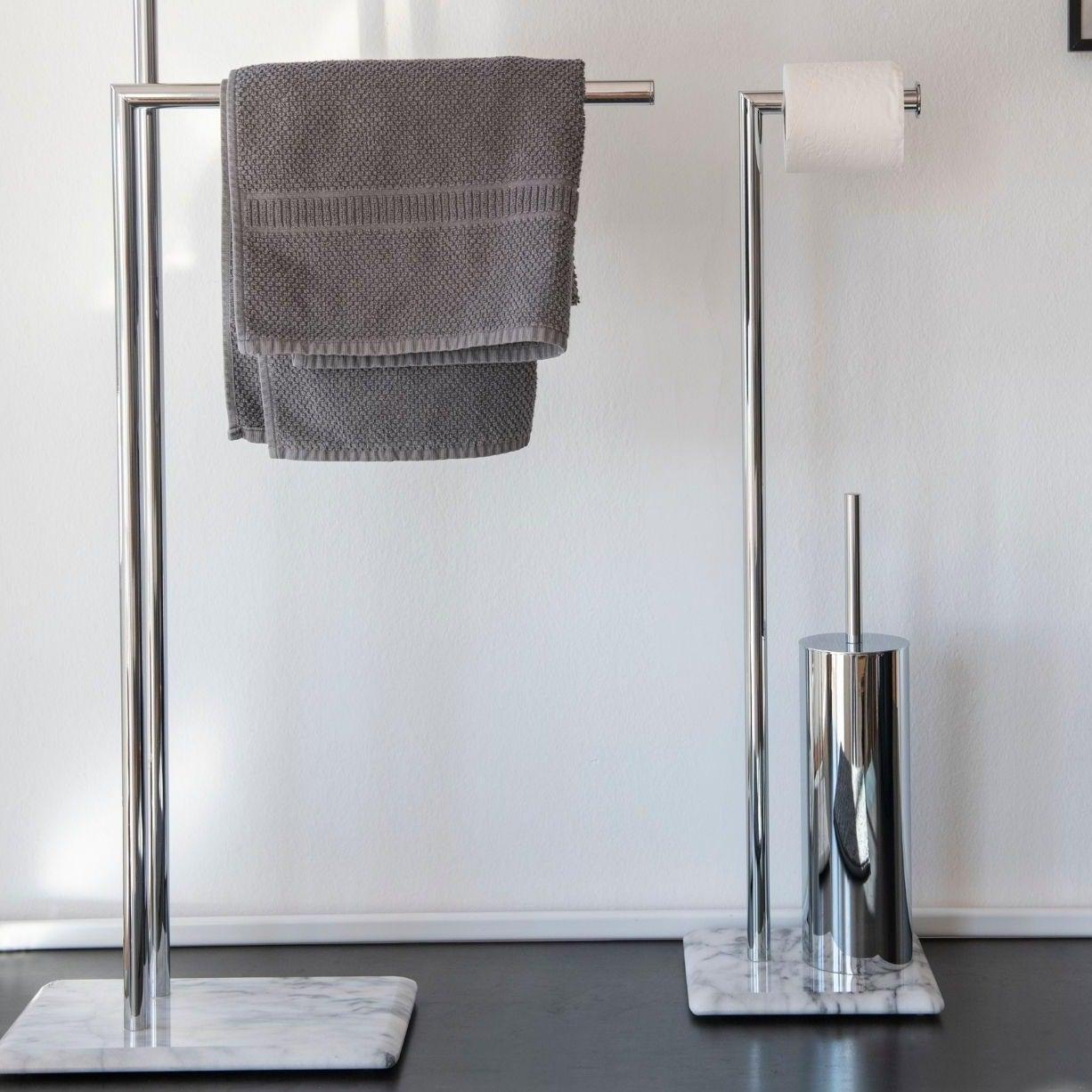 Metal Towel Rack W/Marble