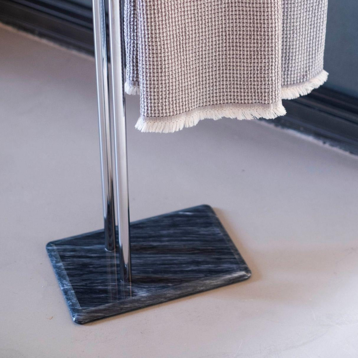 Metal Towel Rack W/Marble