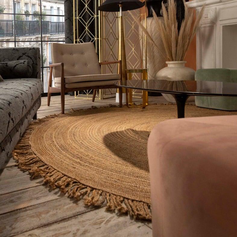 Nature Jute Carpet W/ Fringe