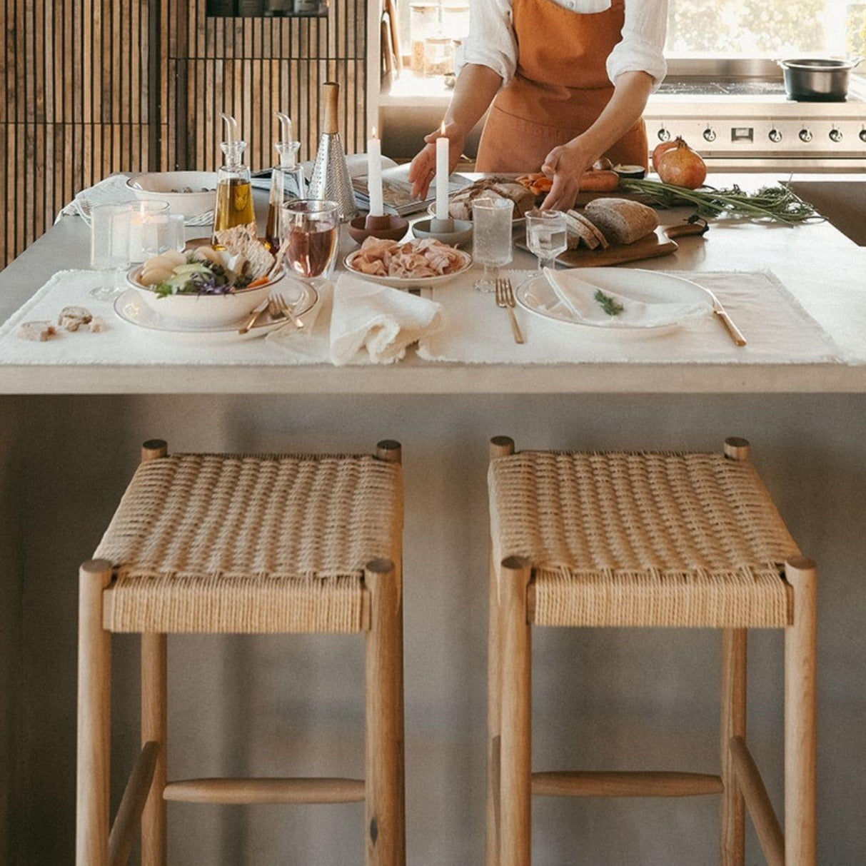 Nature Oak Wood Bar Stool