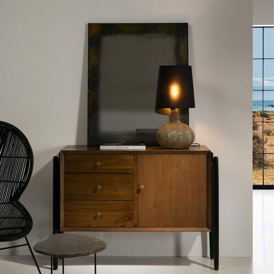 Nature Wood Sideboard W/Black Legs