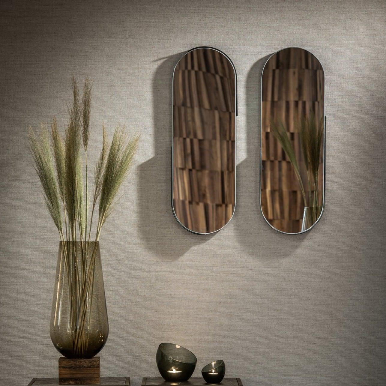 Oval Iron Mirror Set (x2)