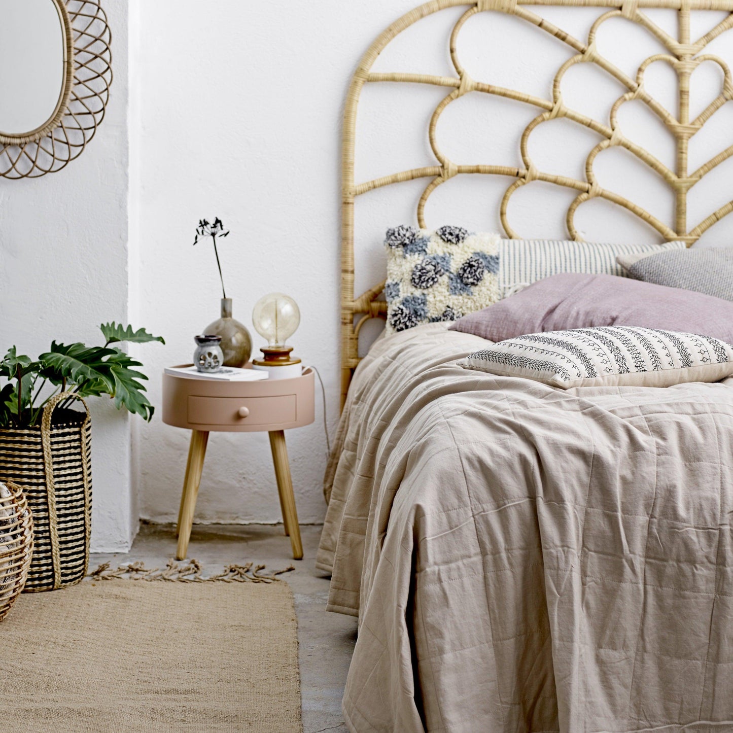 Pink Wood Nightstand