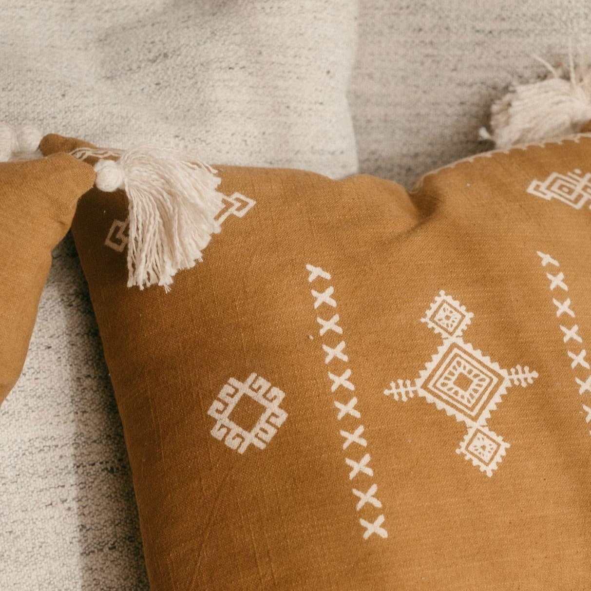 Pompom Brown Cotton Pillow