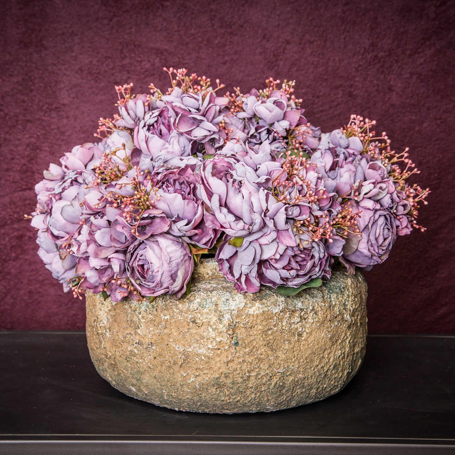 Purple PVC Peony Bunch Of Flowers