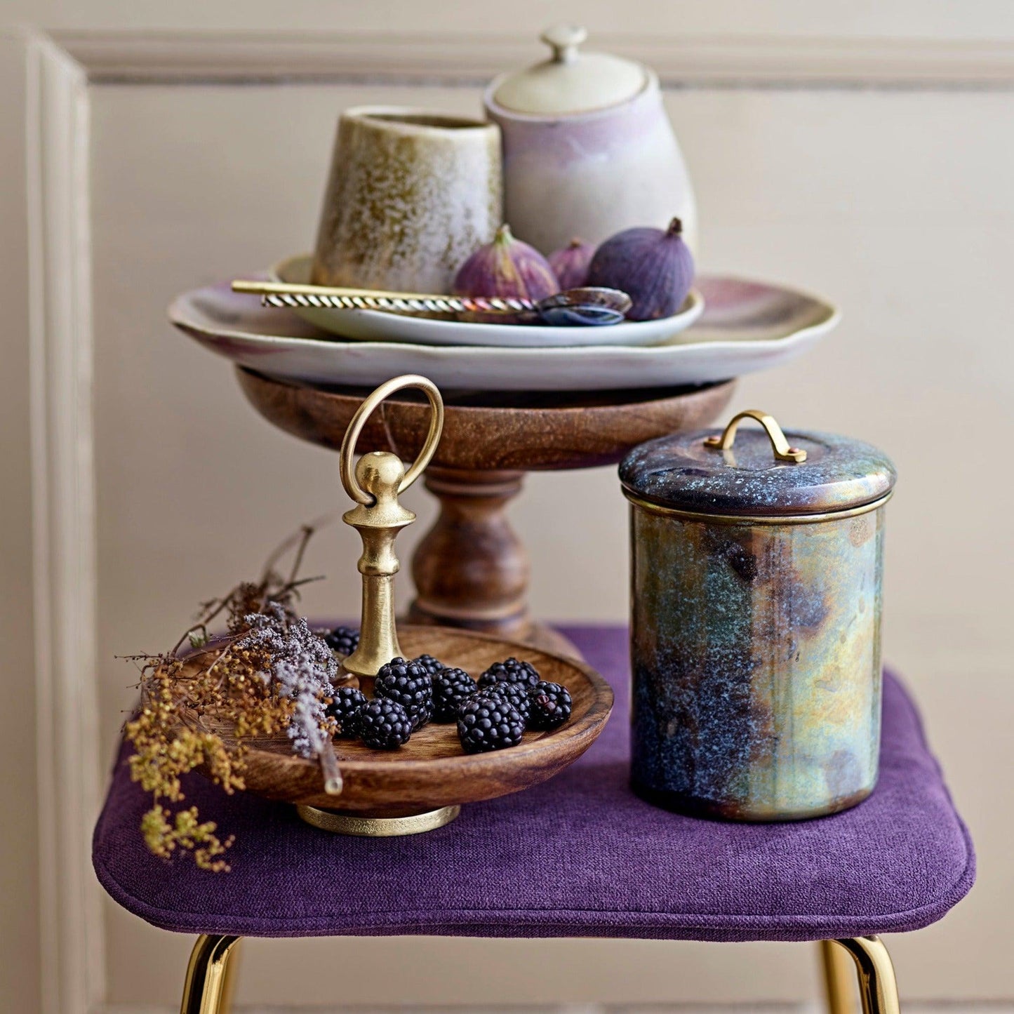 Purple Polyester Stool