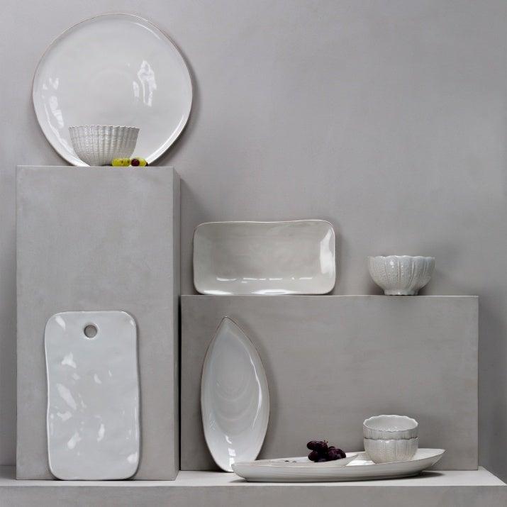 Rectangular White Ceramic Tray