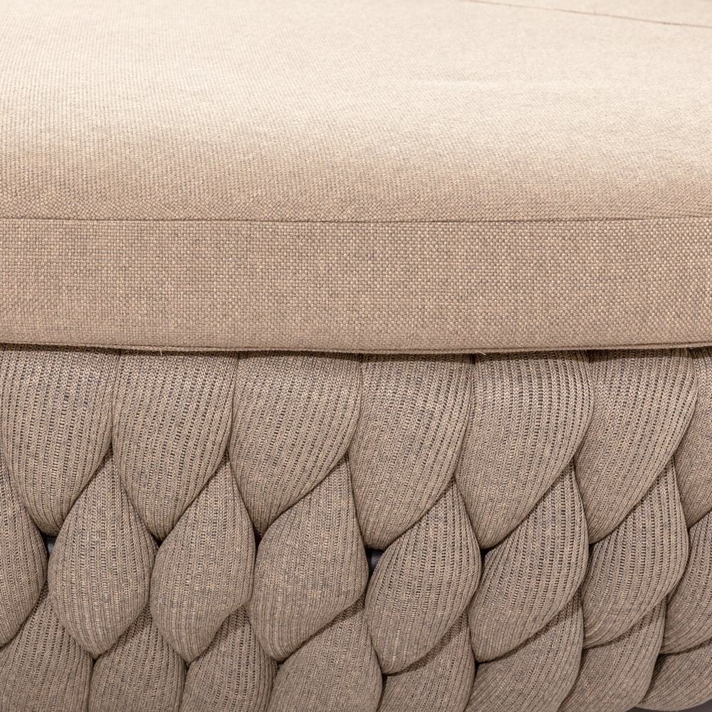 Round Beige Fabric Sofa