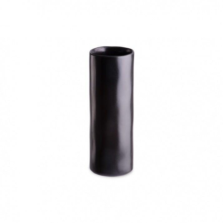 Round Black Ceramic Vase