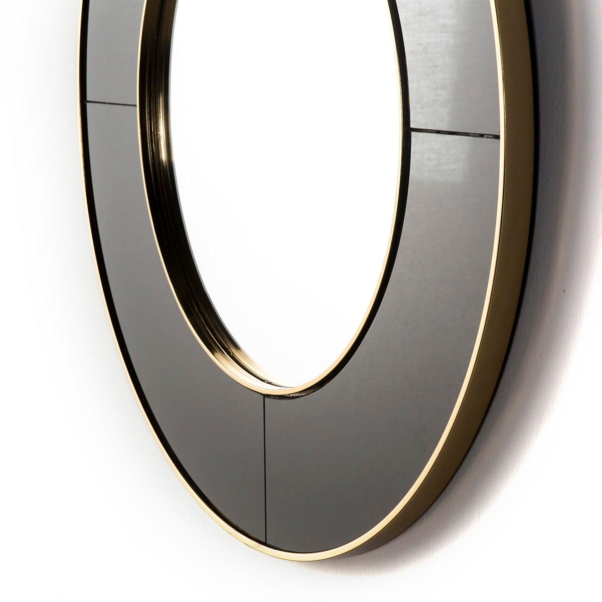 Round Black Metal Mirror